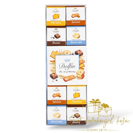 Dolfin 24 čokoládových štvorčekov "Sušienky" Belgicko