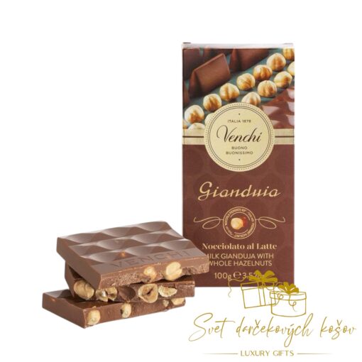 Venchi mliečna lieskovooriešková čokoláda Gianduia 100g Taliansko